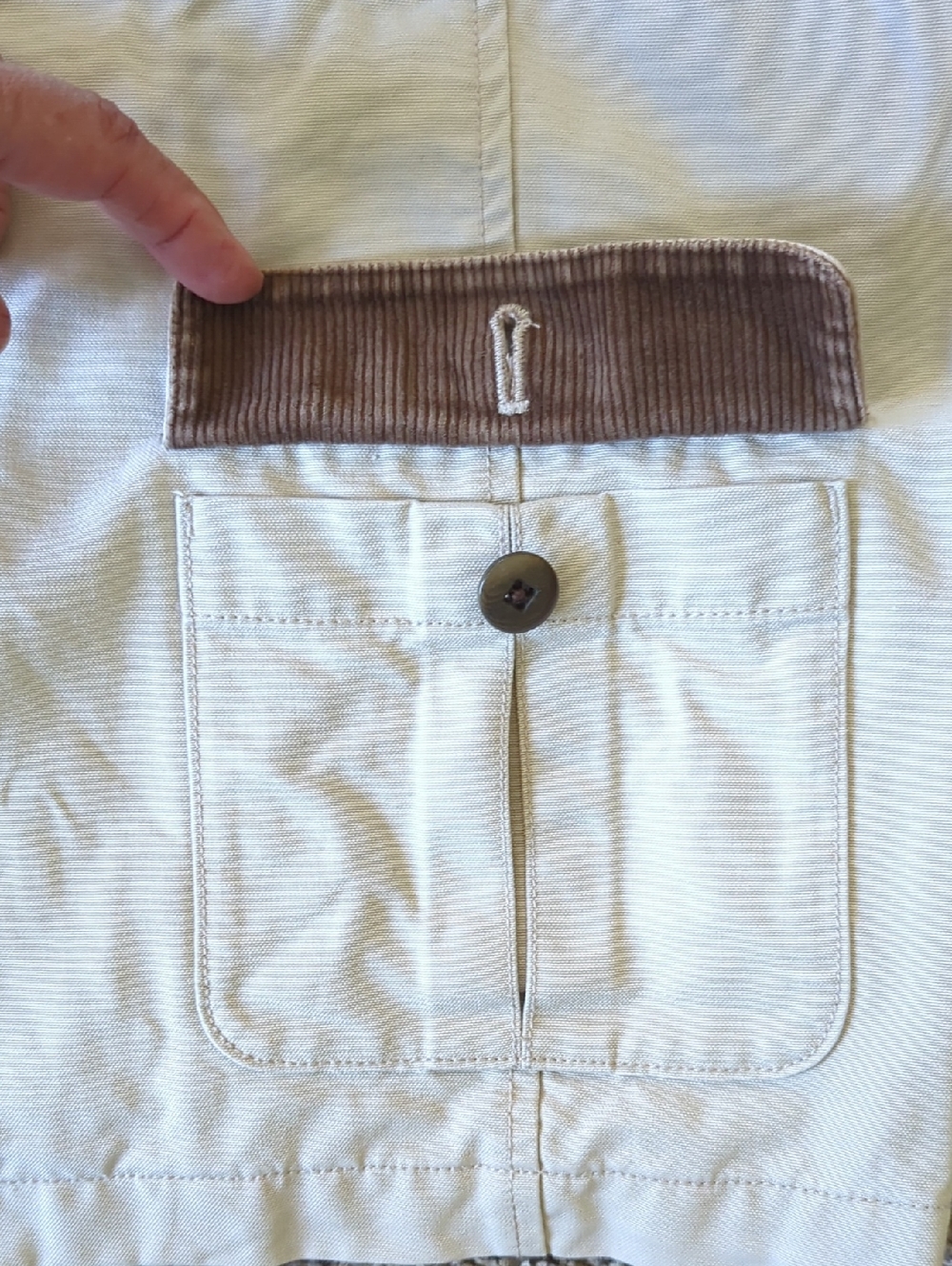 LL Bean Khaki Flannel Lined Chore Jacket - Picture 7 of 10
